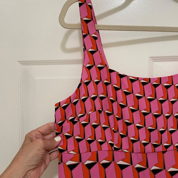 Diane Von Furstenberg Dress Womens 14 Pink Retro Geo Limited Edition Target NEW - Picture 2 of 10